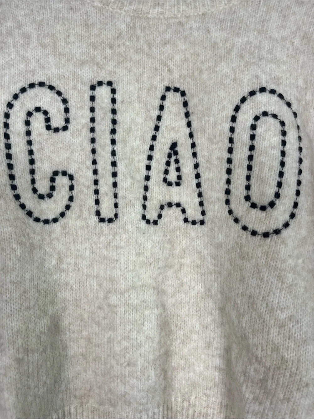 Z supply Milan CIAO ribbed crew sweater light oatmeal size m